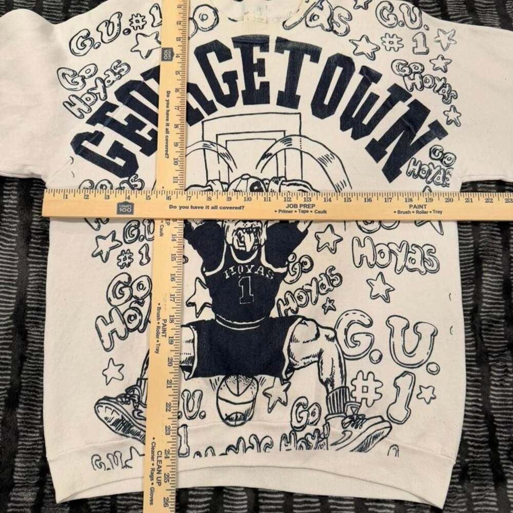 Vintage Georgetown Hoyas All-Over Print Crewneck Sweatshirt - Picture 7 of 7